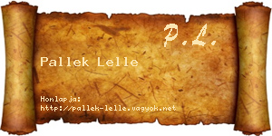 Pallek Lelle névjegykártya
